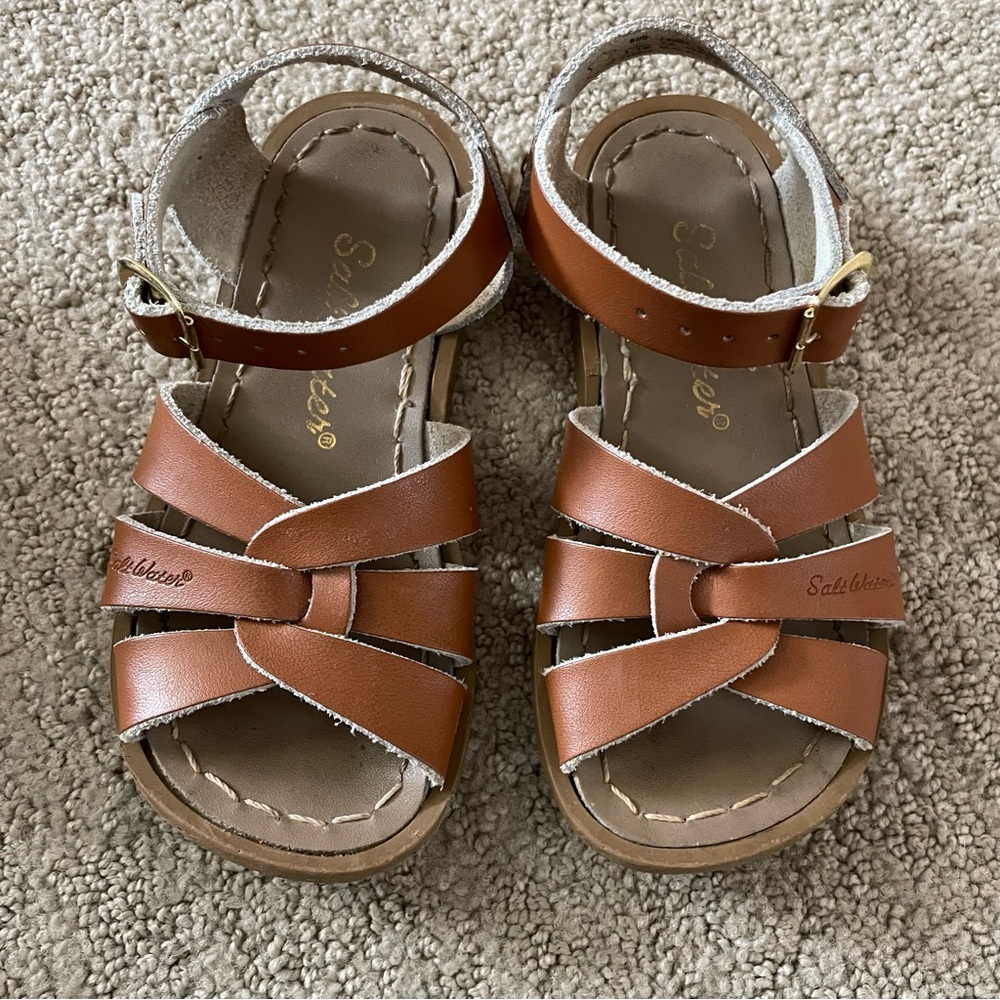Saltwater Original Leather Sandals, Tan, Size 9